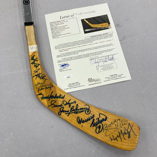 NHL 500 Goal Scorers Signed Wayne Gretzky Game Model Hockey Stick 18 Sigs JSA