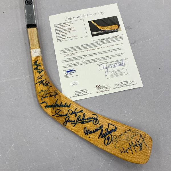 NHL 500 Goal Scorers Signed Wayne Gretzky Game Model Hockey Stick 18 Sigs JSA