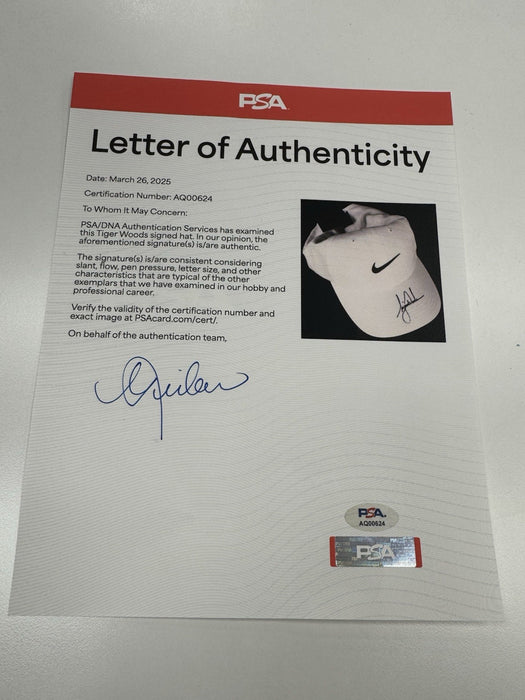 Tiger Woods Signed Autographed Nike Golf Hat Cap PSA DNA COA