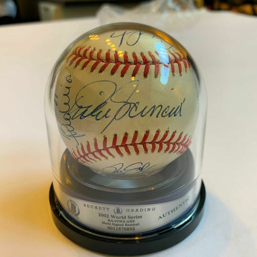 2002 Anaheim Angels World Series Champs Team Signed W.S. Baseball Beckett Auth