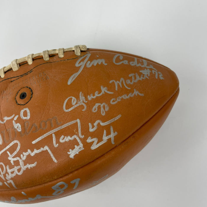 1963 Chicago Bears Super Bowl Champs Team Signed Vintage Football JSA COA