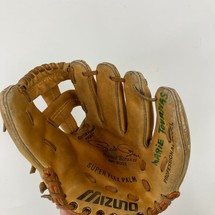Pete Rose Signed 1970's Mizuno Game Model Baseball Glove JSA COA