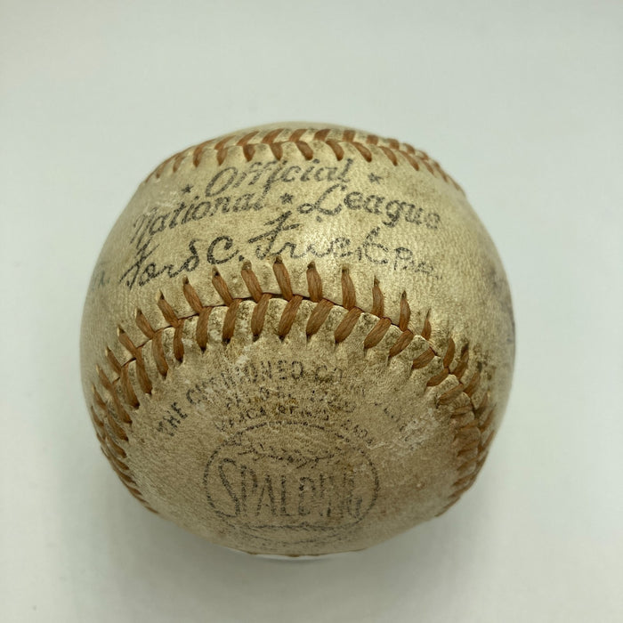 Larry Goetz Umpire Signed 1940's National League Frick  Game Used Baseball JSA