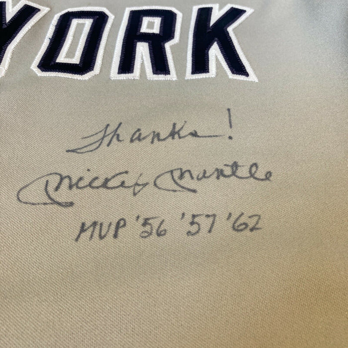 Mickey Mantle 1956, 1957, 1962 MVP Signed New York Yankees Jersey Beckett COA