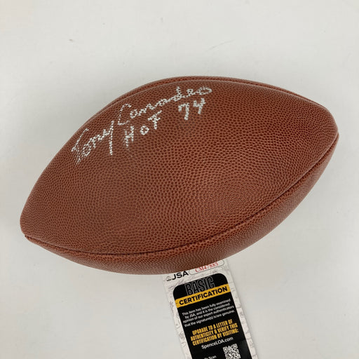 Tony Canadeo "HOF 1974" Signed Wilson NFL Football JSA COA RARE
