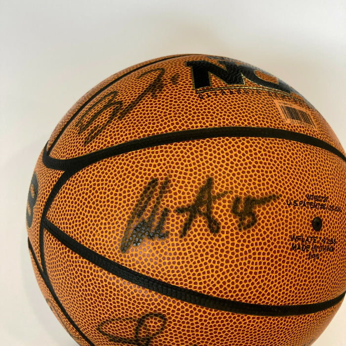 2007-08 NCAA Champions Kansas Jayhawks Team Signed Game Basketball PSA DNA COA