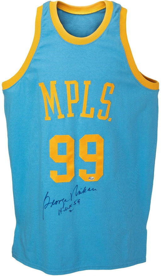 George Mikan Hall Of Fame 1959 Signed Minneapolis Lakers Jersey PSA