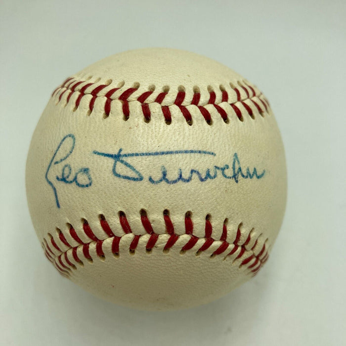 Beautiful 1950's Leo Durocher Signed National League Giles Baseball JSA COA