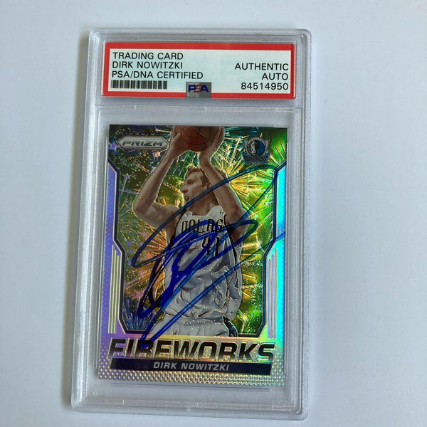 2014-15 Panini Dirk Nowitzki Signed Autographed Basketball Card PSA DNA