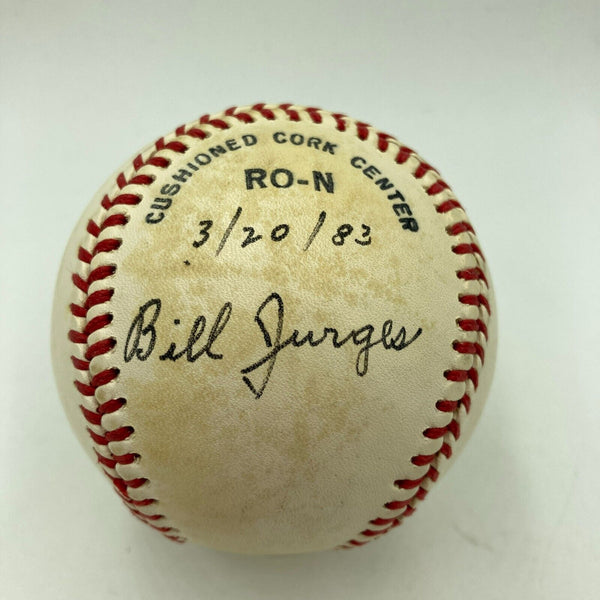 Bill Jurges Signed Vintage Official National League Baseball PSA DNA COA