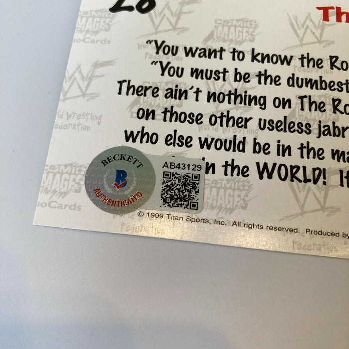 Dwayne The Rock Johnson Signed 4x6 WWF Wrestling Card Beckett COA