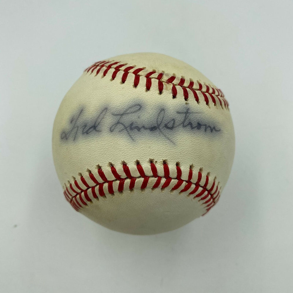 Freddie Lindstrom Single Signed National League Feeney Baseball JSA COA