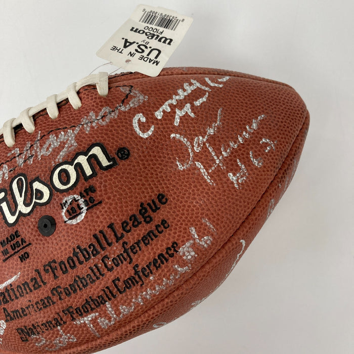 1968 New York Jets Super Bowl Champs Team Signed Wilson Football Beckett COA