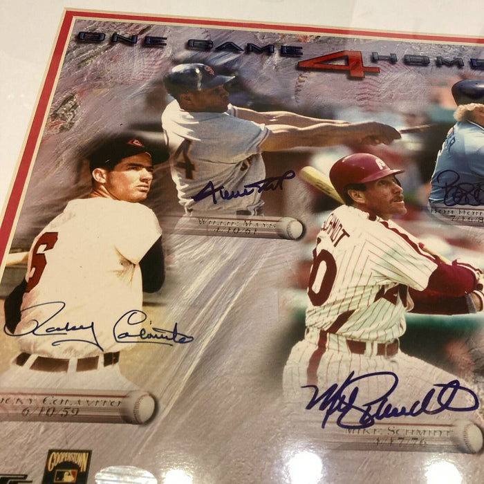 Willie Mays Mike Schmidt 4 Home Runs In One Game Signed 11x14 Photo Steiner COA