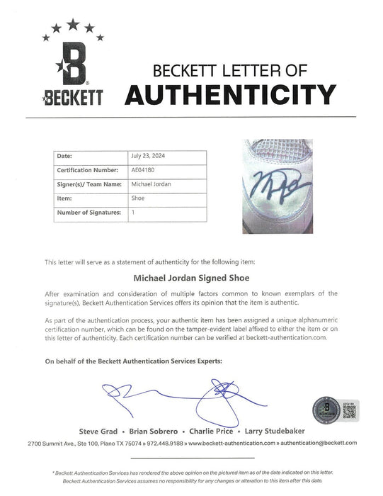 Michael Jordan Game Used Twice Signed 1988 Nike Sneakers Photo Matched Beckett