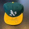 Jason Giambi Signed Authentic Oakland A's Game Model Hat Fleer Hologram
