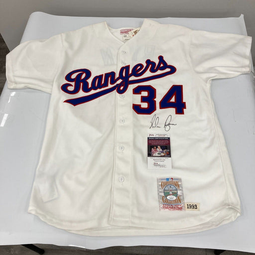 Nolan Ryan Signed 1993 Texas Rangers Mitchell & Ness Jersey JSA COA