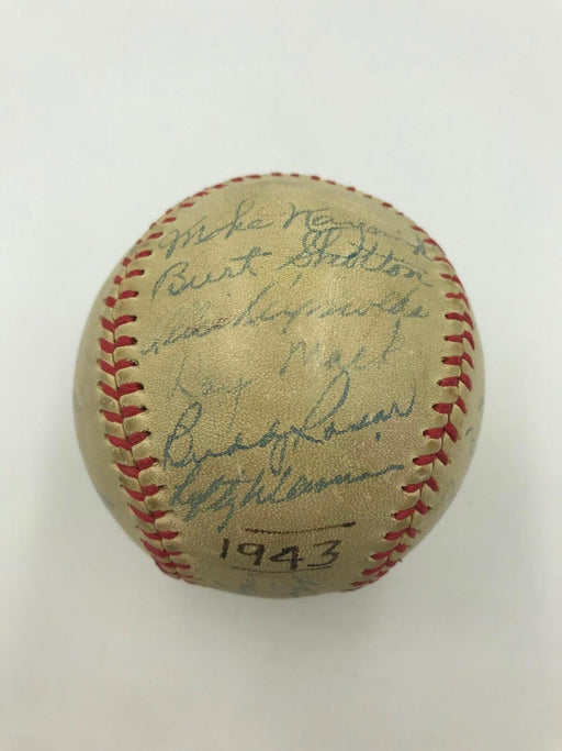Rare 1943 Cleveland Indians Team Signed Autographed Baseball With JSA COA