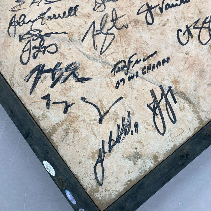 2007 Boston Red Sox World Series Champs Team Signed Game Used Home Plate JSA COA