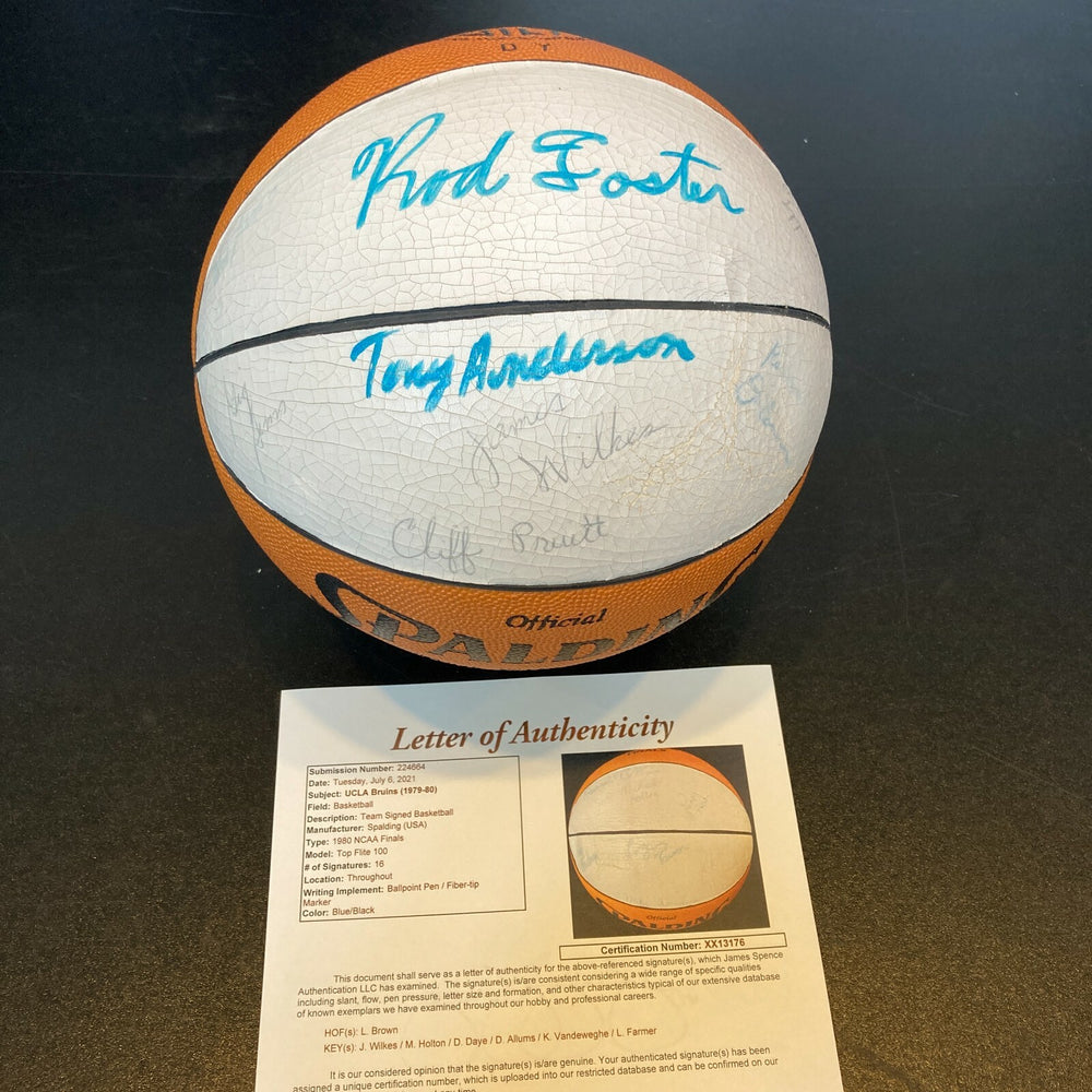 1979–80 UCLA Bruins NCAA Champs Team Signed Official Final Four Basketball JSA