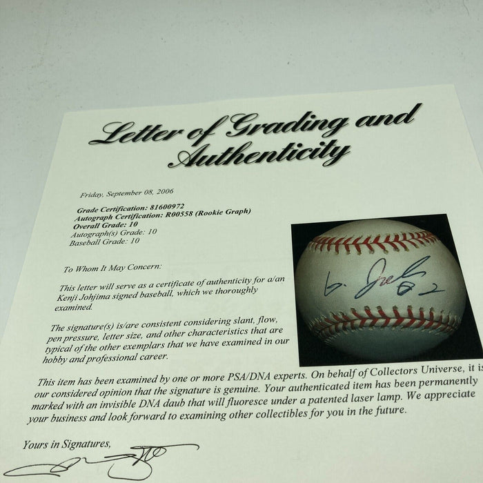 Kenji Johjima Signed Major League Baseball PSA DNA Graded 10 GEM MINT