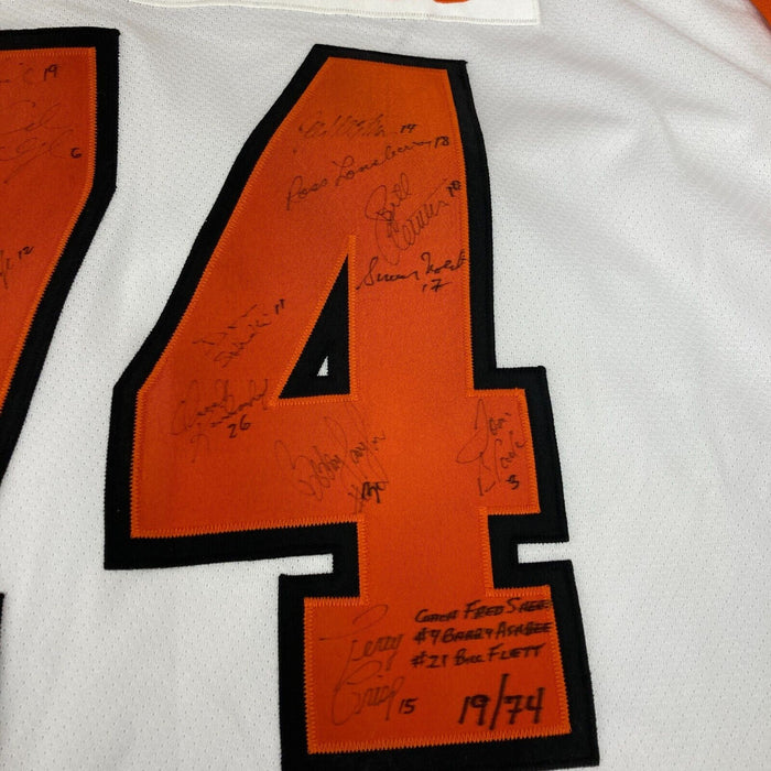 1973-74 Philadelphia Flyers Stanley Cup Champs Team Signed Jersey JSA COA