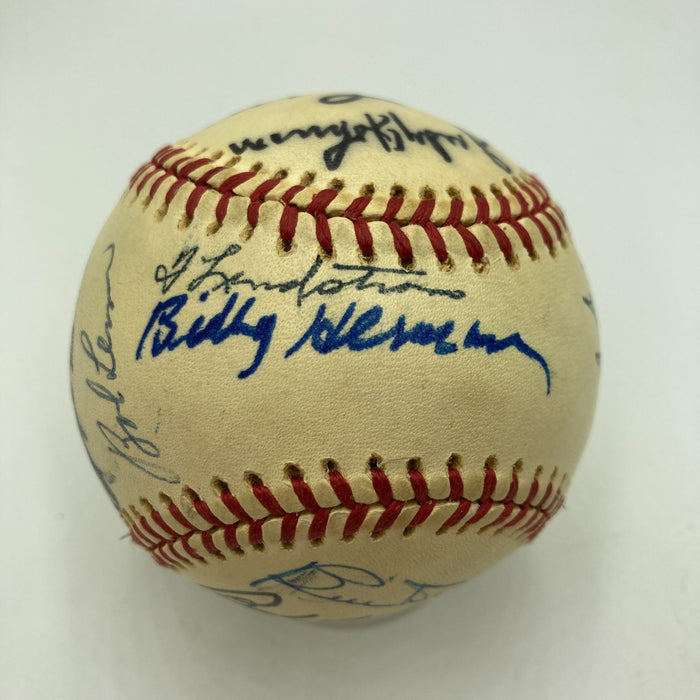 1970's HOF Multi Signed Baseball Freddie Lindstrom Burleigh Grimes JSA