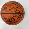 1987-88 Portland Trail Blazers Team Signed Game Used Spalding Basketball JSA COA