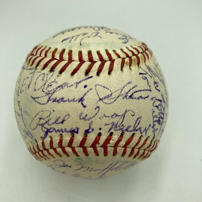 Whitey Ford 1950 Kansas City Blues Rookie Minor League Team Signed Baseball JSA