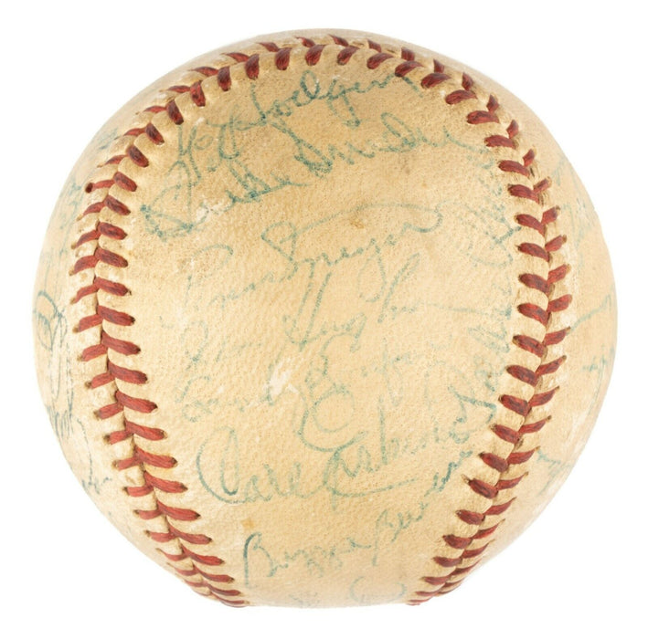 1955 Brooklyn Dodgers W.S. Champs Team Signed Baseball Jackie Robinson JSA COA