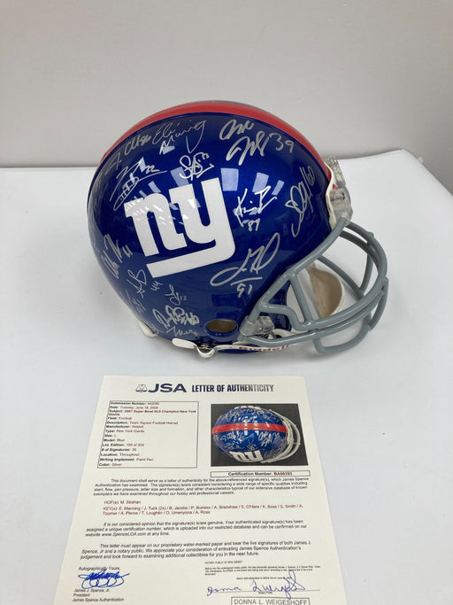 2007 New York Giants Super Bowl Champs Team Signed Full Size Helmet JSA COA