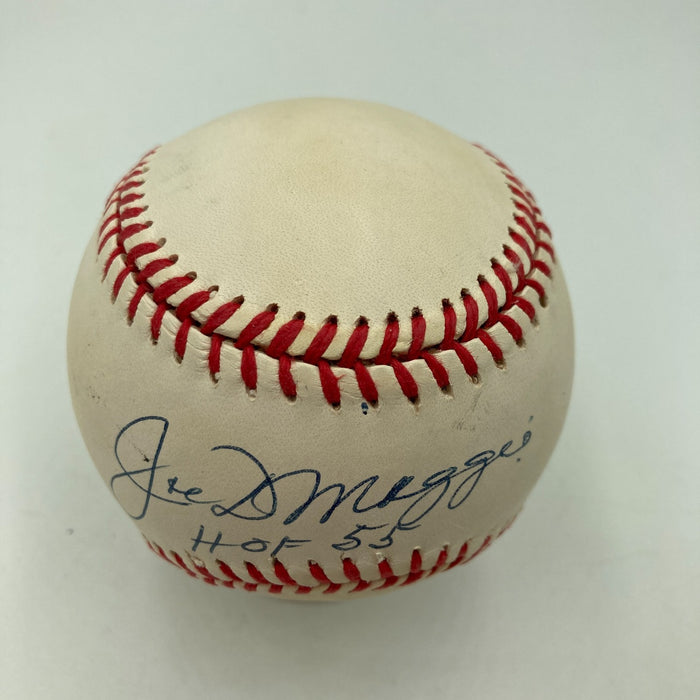 Joe Dimaggio "Hall Of Fame 1955" Signed American League Baseball JSA COA