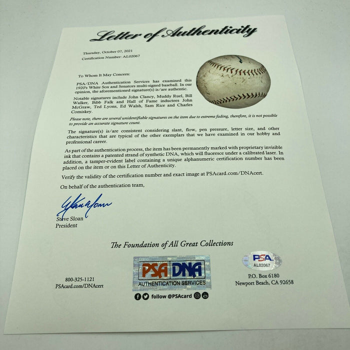 1924 World Tour Signed Baseball Charles Comiskey John McGraw PSA DNA & JSA COA