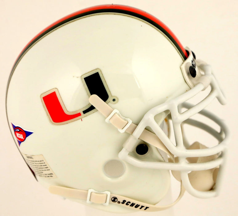 Sean Taylor Signed University of Miami Schutt Mini Football Helmet JSA COA