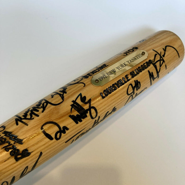 1992 New York Yankees Team Signed Baseball Bat 24 Sigs Don Mattingly JSA COA