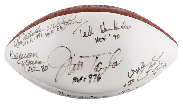 Tom Landry Ray Nitschke Hall Of Fame Multi Signed Football 20 Sigs JSA COA