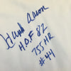 Hank Aaron HOF 82 755 Home Runs #44 Signed Heavily Inscribed Stat Jersey JSA