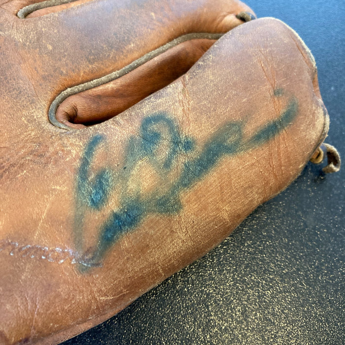 Curt Simmons Signed 1950's Game Model Baseball Glove With JSA COA