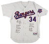 Nolan Ryan Signed Heavily Inscribed Texas Rangers Game Model STAT Jersey Beckett