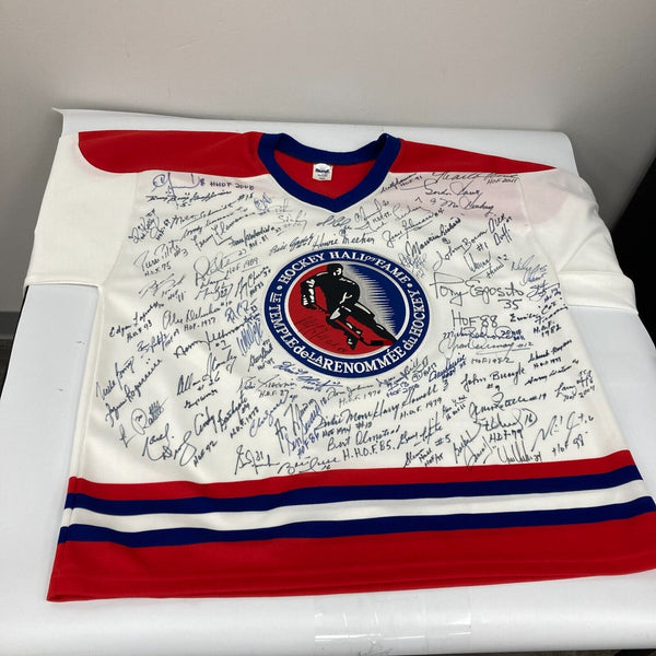 NHL Hall Of Fame Signed Hockey Jersey With 75 Signatures! Wayne Gretzky JSA COA