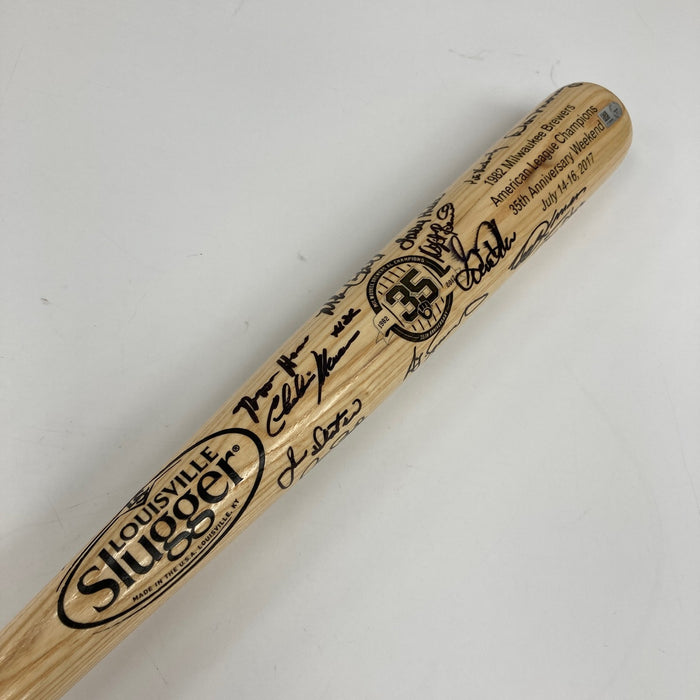 1982 Milwaukee Brewers American League Champs Team Signed Baseball Bat MLB Holo