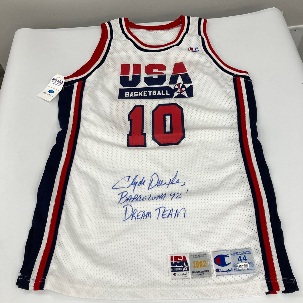 1992 Clyde Drexler Signed Game Used Team USA Olympics Jersey MEARS & JSA COA