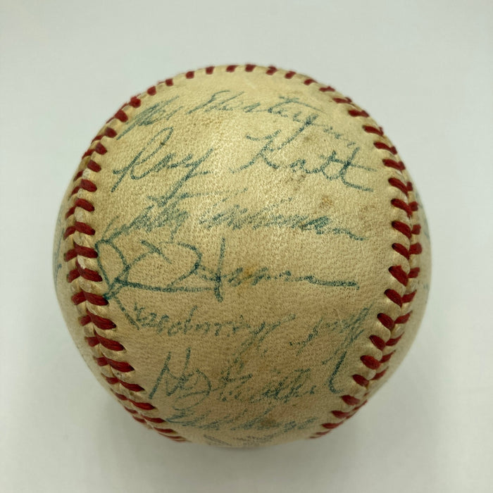 1954 New York Giants World Series Champs Team Signed Baseball Willie Mays JSA