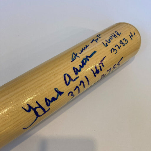 Willie Mays 660 HR 3283 Hits & Hank Aaron 755 HR 3771 Hits Signed Bat JSA COA