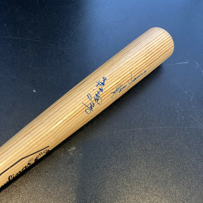 New York Giants Legends Signed Bat With Larry Doby & Art Rust Jr. JSA COA