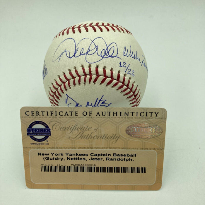 Beautiful Derek Jeter New York Yankees Captains Signed MLB Baseball Steiner COA