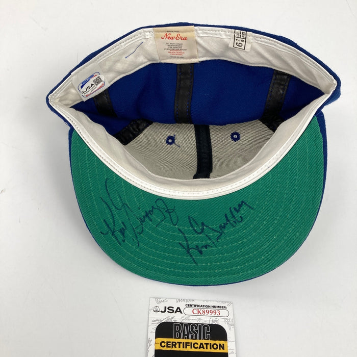 Ken Griffey Jr. & Ken Griffey Sr. Rookie Signed 1989 Mariners Game Model Hat JSA