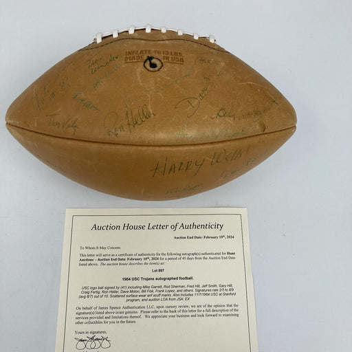 1964 USC Trojans Team Signed Vintage Football JSA COA