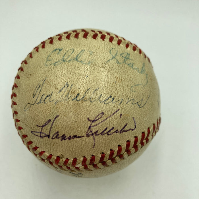 Babe Ruth Mel Ott Joe Dimaggio Ted Williams Willie Mays Signed Baseball PSA DNA