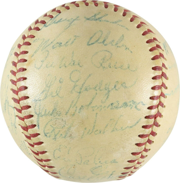 Jackie Robinson 1954 Brooklyn Dodgers Team Signed Baseball PSA DNA